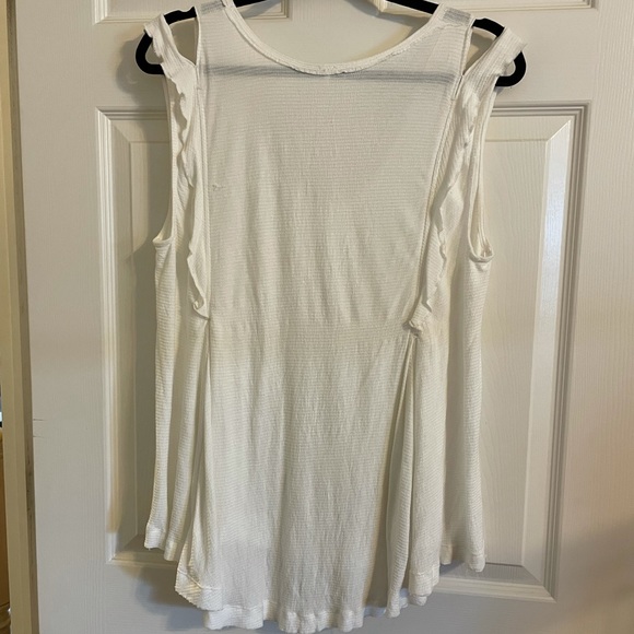 FREE PEOPLE - White Waffle Knit Top - Picture 2 of 4